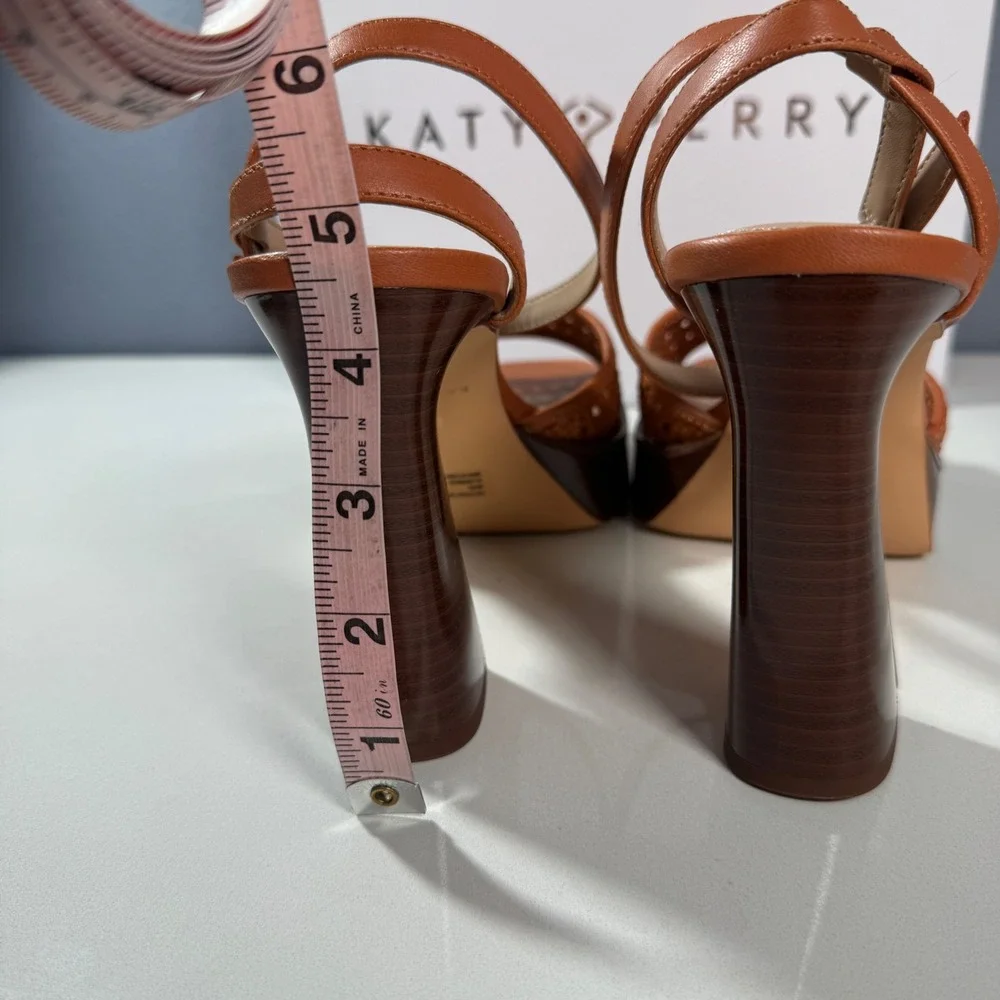 Katy Perry The Steady Ankle Strap Women 9 Ginger Biscuit New Woven Platform